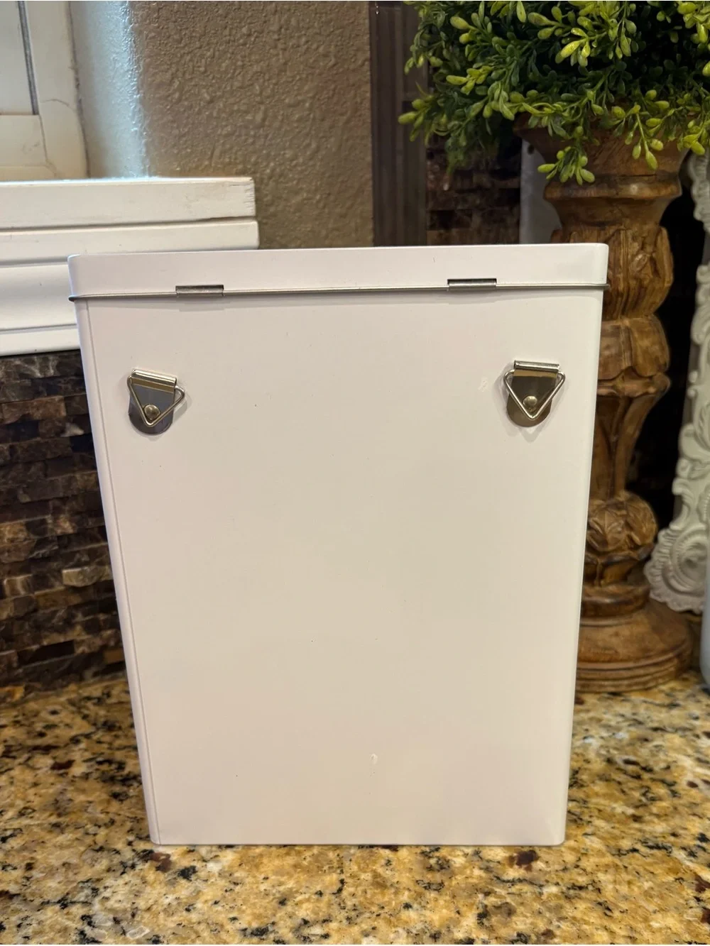 Loads of Fun Lint Bin - White Laundry Tin